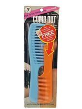 Vintage Hair Comb All American Comb Out #1215 Blue Orange Made in USA NOS