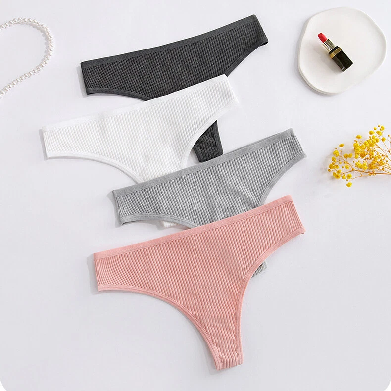 Paquete de 6 Sexy Mujer Algodón Bragas Tanga Tanga Tanga Tanga Calzoncillos Ropa Interior Lencería Foto 4 de 4