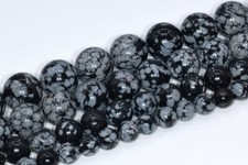 Natural Snowflake Obsidian Beads Grade A Round Loose Beads 4/6/8/10mm 15"