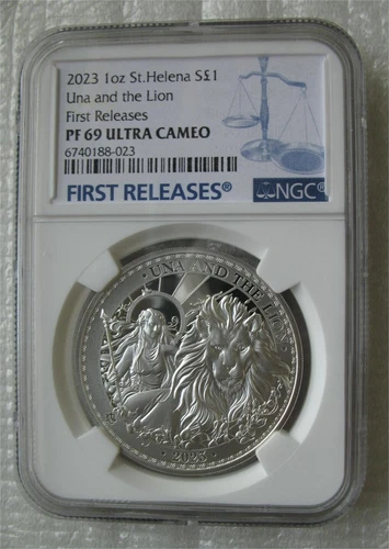 UK Una and The Lion St.Helena Pound 2023 Silver Proof Coin NGC PF69 FR
