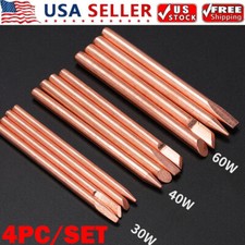4Pc 30/40/60W Iron Tips Soldering Iron Tip Lead-free Pure Copper Solder Tool USA