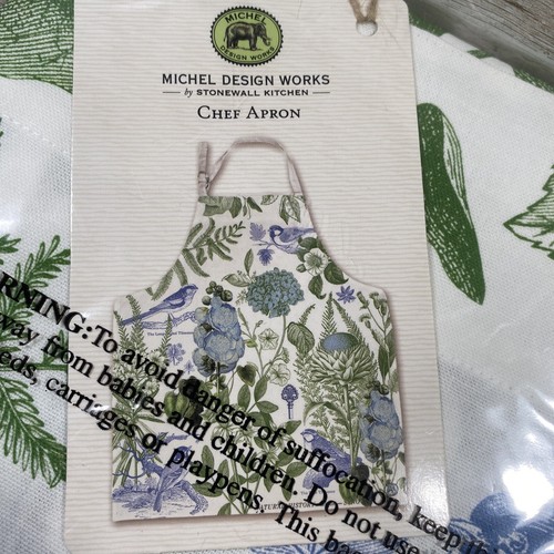 Michel Design Works Cotton Chef's Apron Floral and Bird Pattern Cotton Beautiful - 第 2/4 張圖片