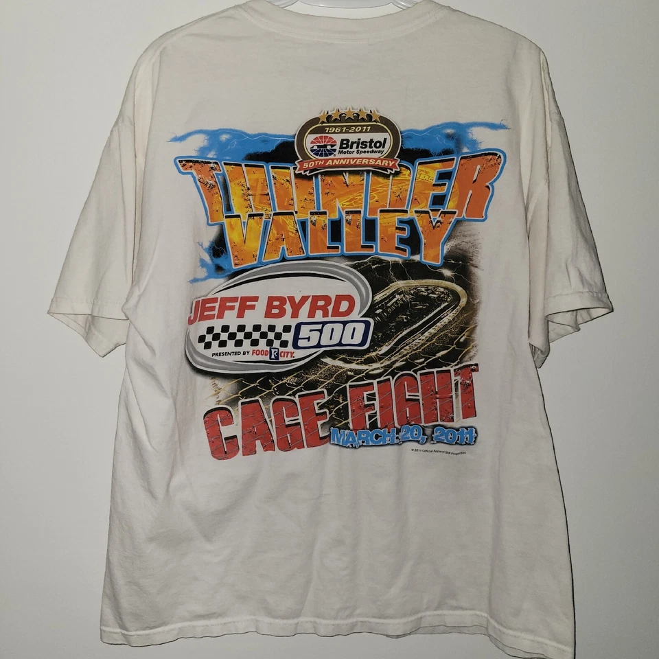 Camiseta Bristol Speedway Jeff Byrd 500 2011 manga corta Nascar talla XL blanca Foto 2 de 4