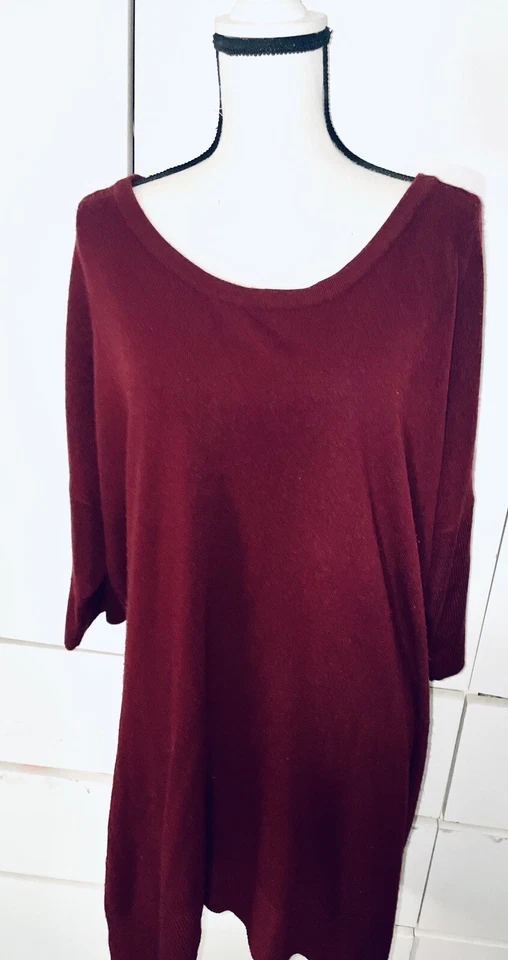 $45 SWEET ROMEO NORDSTROM ROUND NECK BATWING SLEEVE OVERSIZED SWEATER XL - Image 3 of 4