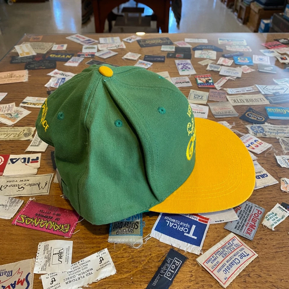 1990s Versace Green Jeans Cologne Promo Strapback Vintage Italian Designer Hat Foto 4 de 4