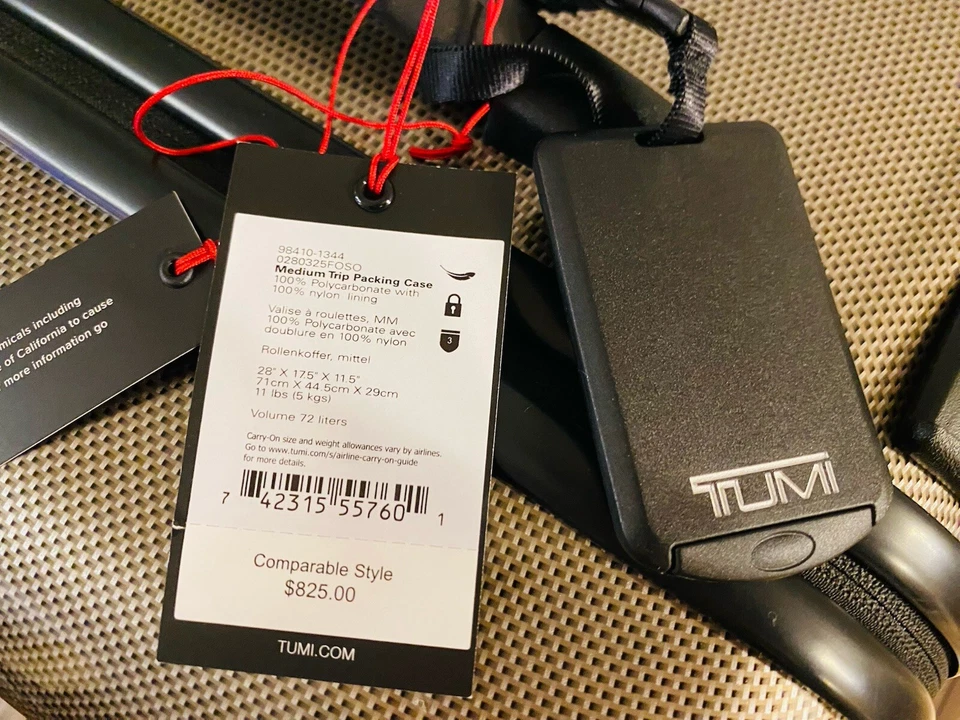 BNWT Tumi Vapor Continental Medium Checked Suit Case - CHAMPAGNE Brown - Image 2 of 3