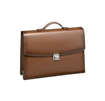 MONTBLANC MST BROWN SFUMATO BRIEFCASE SINGLE GUSSET CASE BAG LEATHER 113320 NEW