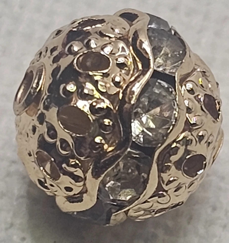 COIRIS 30 PIEZAS CUENTAS DE DIAMANTES DE IMITACIÓN DE CRISTAL BLANCO CHAPADO EN ORO DE 10 MM PARA HACER JOYAS Foto 3 de 4