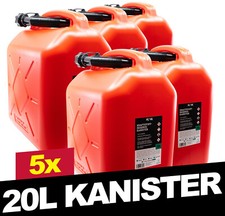 5x 20L BENZINKANISTER RESERVEKANISTER  AUSGIEßER KRAFTSTOFF DIESEL KANISTER ROT