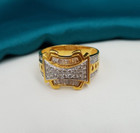 Valentine Gold Ring Gifts 22K Fantastic Design CZ Baguette Style Gold Men Ring