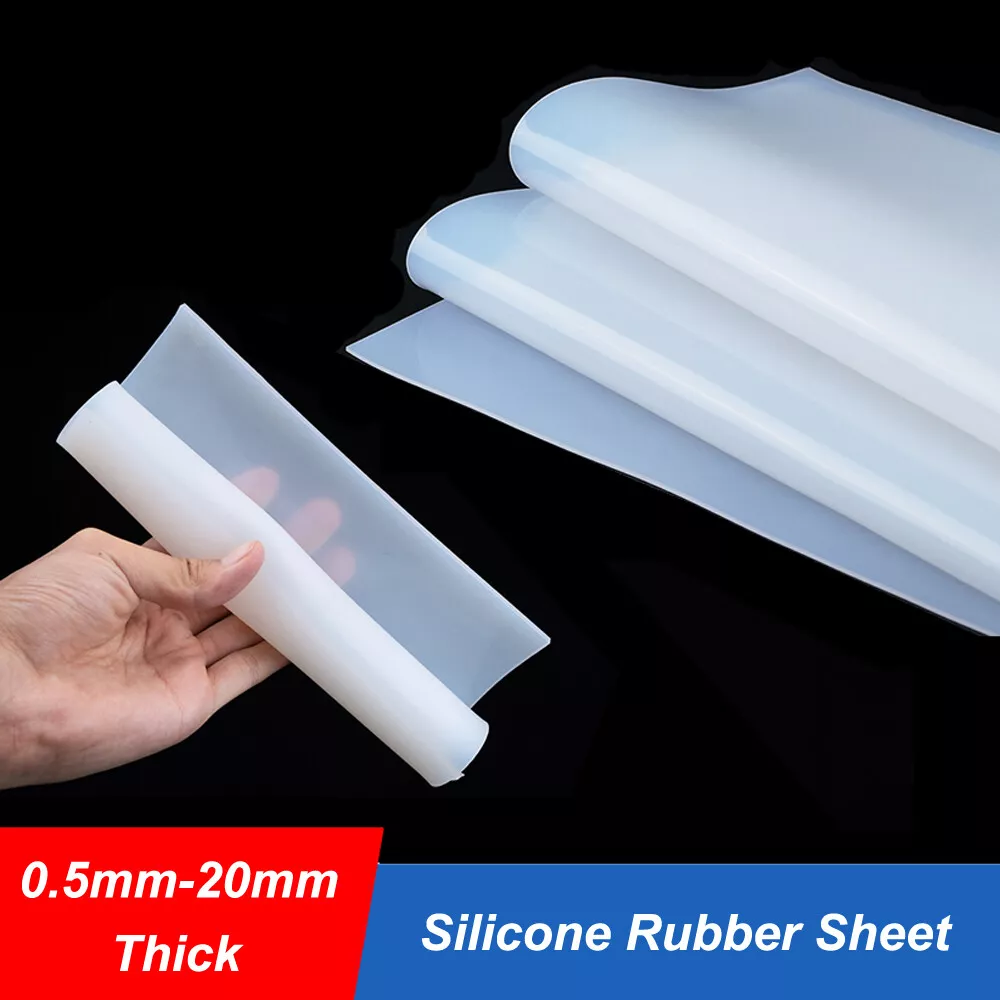 Solid Silicone Rubber Sheet Clear White 0.5mm 1mm 2mm-20mm Thick Various  Sizes