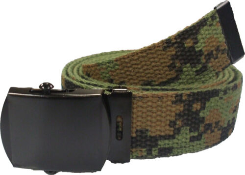 CINTURÓN NEGRO CON HEBILLA NEGRA 100% algodón Cinturones militares Rothco 4296 - Imagen 22 de 25