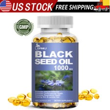 Black Seed Oil 120 Capsule Organic Cold Pressed Cumin Nigella Sativa Softgel Cap