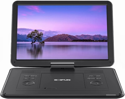 Boifun 17.5'' Portable DVD Player. Swivel Screen,Region Free,Remoto Control,Black