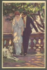 L. METLICOVITZ - COPPIA GLAMOUR CON CANE - Ediz. Dell'Anna e Gasparini