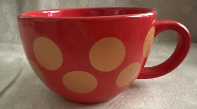 Polka Dot Megatoy Coffee or Tea Mug Red and Gold 2019 3x4.5'' P