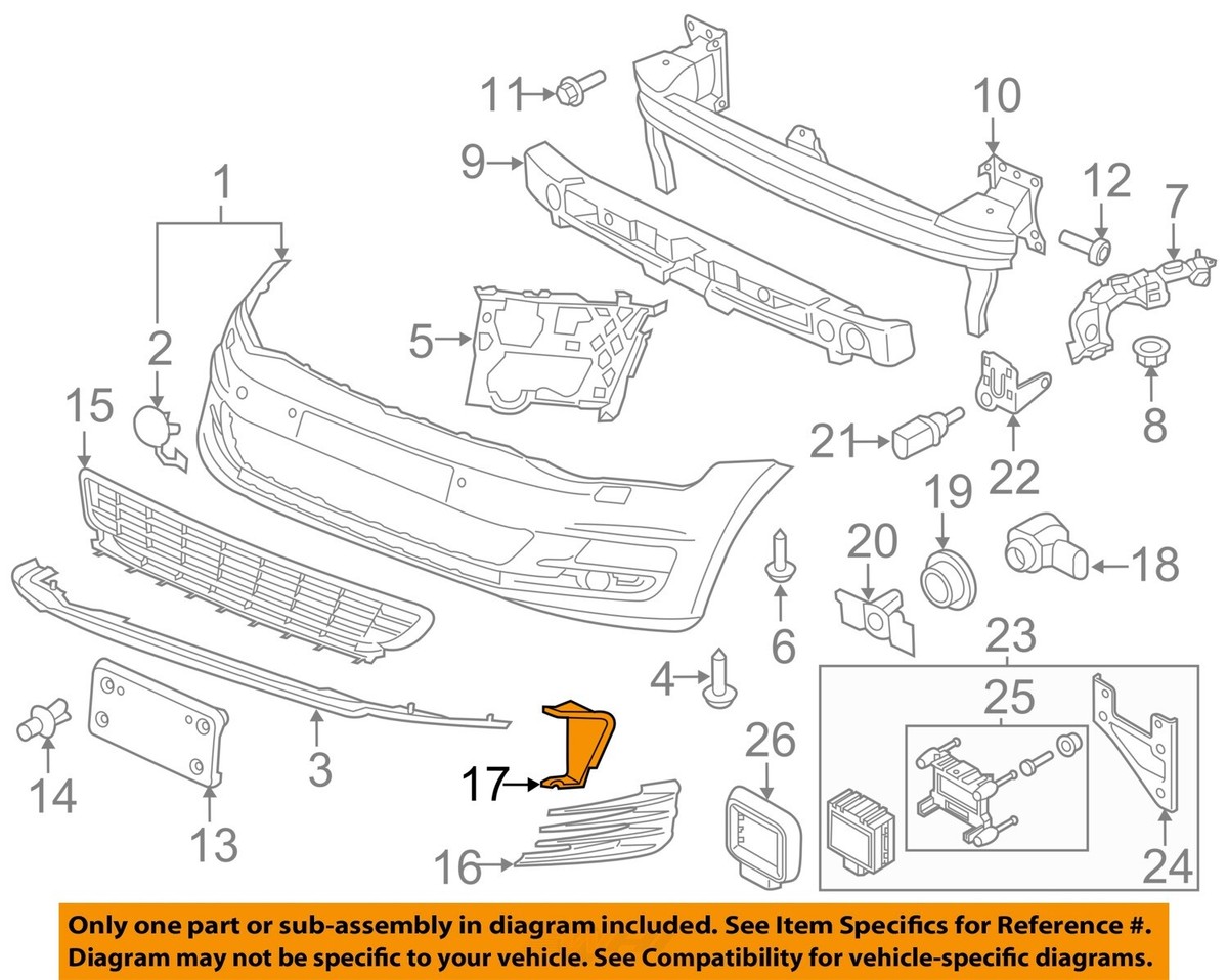 VW VOLKSWAGEN OEM 15-17 GTI Front Bumper-End Plate Left 
