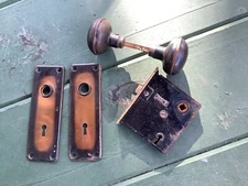 Antique Russwin Brass Entry Door Mortise Lock Set with Keys