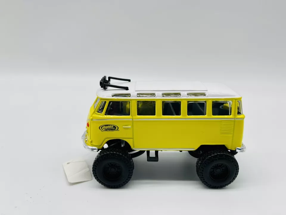 Volkswagen Samba Van Amarillo Die-Cast Coche de Juguete Vehículo Maisto 1/40 Adventure Force Foto 2 de 4