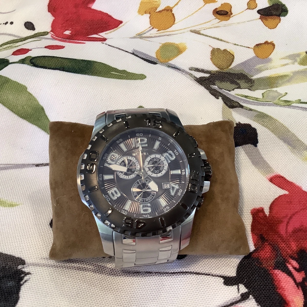 Invicta Pro Diver 17394 Silver Tone Stainless Steel Chronograph