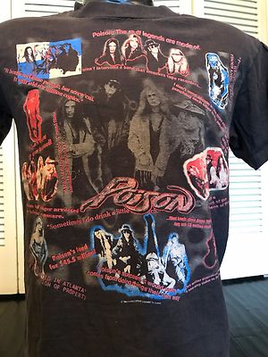 Vintage 1993 Poison Native Tongue Tour Shirt Size Small / Medium Rock Metal