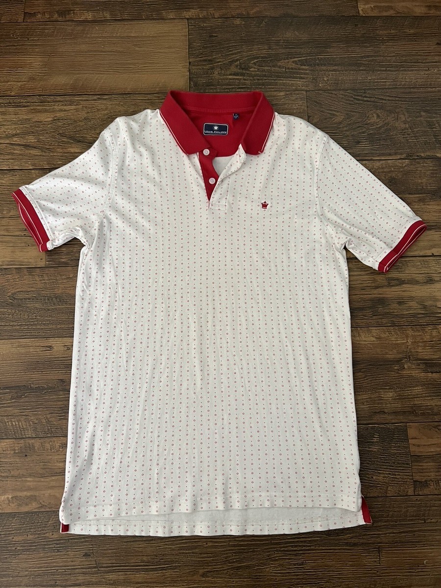 ポロ Louis Philippe Golf Leisure Medium Regular Fit Red White Polo