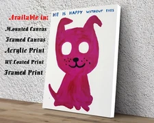 David Shrigley Without Eyes Art Print | Mounted Canvas | Framed Canvas | Acrylic