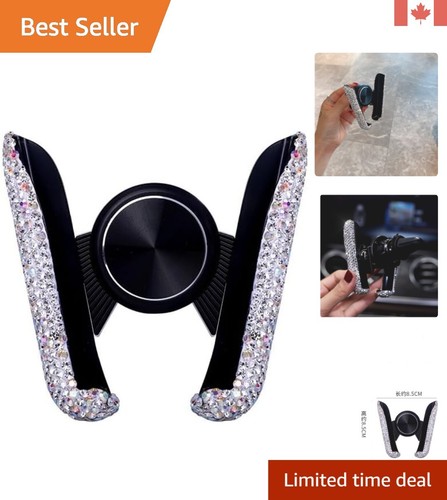Mini Support Téléphone Voiture Cristal - Support Ventilation d'Air Réglable 360° pour Smartphones