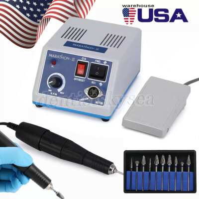 Lab Marathon Electric Micromotor Polish 35K rpm Motor Handpiece / 10*Burs Dental