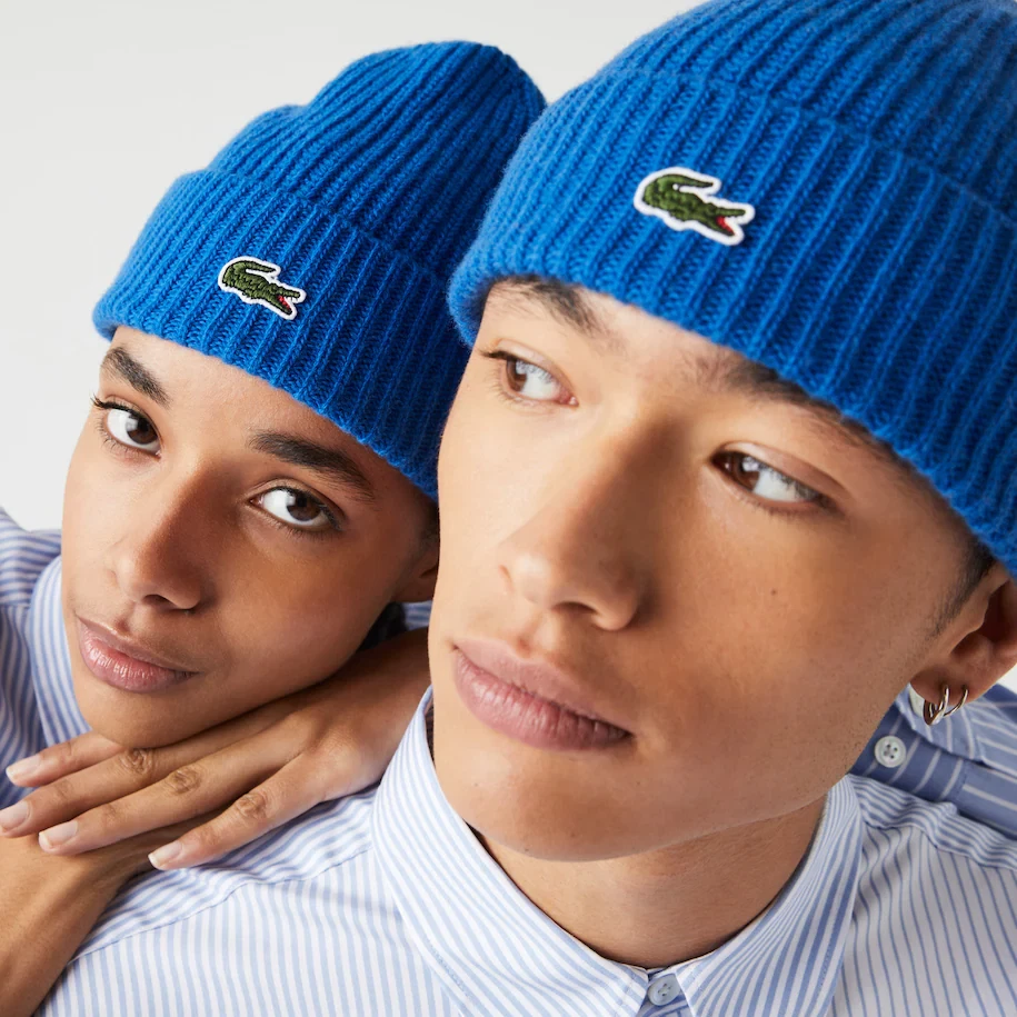 LACOSTE Unisex Ribbed Wool Beanie RB9883-K1Q Azure Blue | eBay