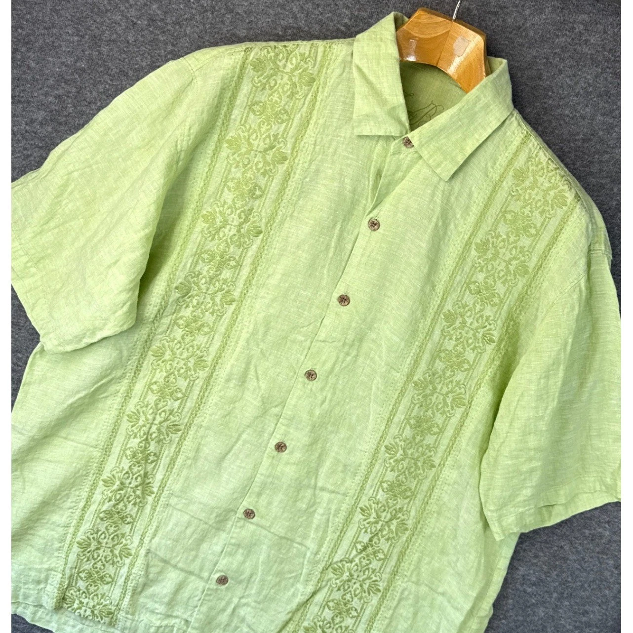 Tommy Bahama Mens XL 100% Linen Short Sleeve Embroidered Button Down Shirt Lime
Opens in a new windo