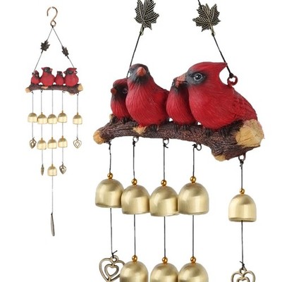 Cardinal Bird Wind Chime, Red Bird Bell Wind Chimes Outdoor Decorations, Gard...