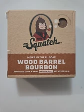 Dr. Squatch Men's Natural Bar Soap Wood Barrel Bourbon, 5 oz