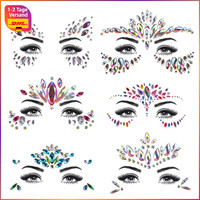 Gesicht Edelsteine Set 6 StüCk Selbstklebend Glitzer Festival Schmuck
