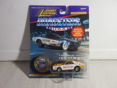 Johnny Lightning Dragsters USA 1969 Drag-On Lady Shirley Shahan Orange
