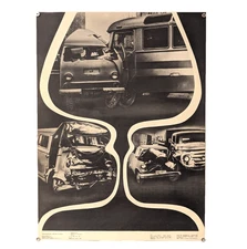 Drunk Driving - Vodka Soviet Ukraine Poster - USSR Original - Wrecked Retro Cars