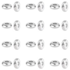 200pcs 4mm Stainless Steel Disc Spacer Beads Flat Round Metal Spacers 1.2mm Hole