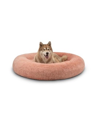 Donutbett für Hunde und Katzen, Flauschiges Hundebett rund für kleine und gro...