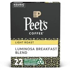 Peet’s Coffee Luminosa Breakfast Blend K-Cup Coffee Pods for Keurig Brewers, L