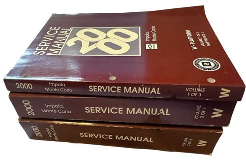 2000 Chevrolet Impala Monte Carlo Shop Service Repair Manual 3 Vol Set Vintage - Foto 1 di 16