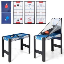 6-In-1 Combo Game Table Multi Game Table Space saving Game Table Set w/Billiards