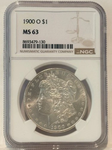 1900 O Morgan Silver Dollar Uncirculated $1 Coin MS 63 NGC