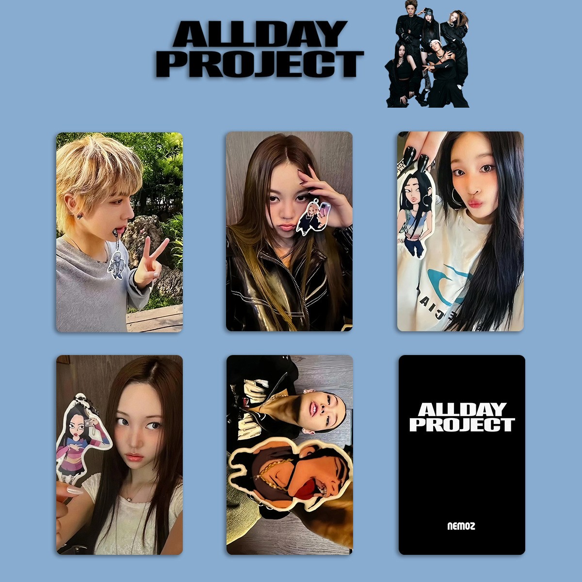5pcs/set Kpop ALLDAY PROJECT FAMOUS Album Self Made Photocard