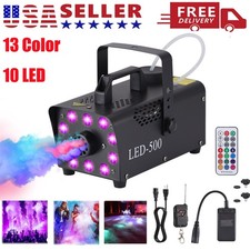 500W Fog Smoke Machine RGB LED Stage DJ Fogger Smoke Effect Multi Color Remote