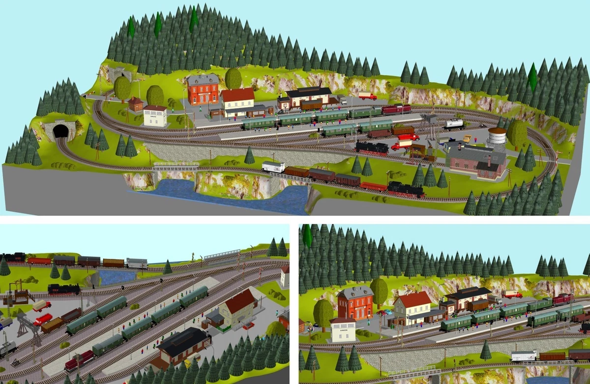 Modellbahn-Planung "Finkenstein" 225 x 120 cm - Märklin M-Gleis - Gleisplan H0