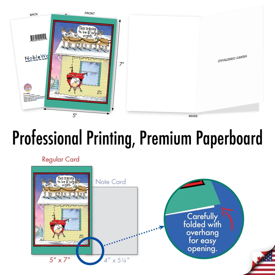 20 tarjetas de felicitación navideñas divertidas surtidas con sobre (2 cada una) reno volador Foto 2 de 4
