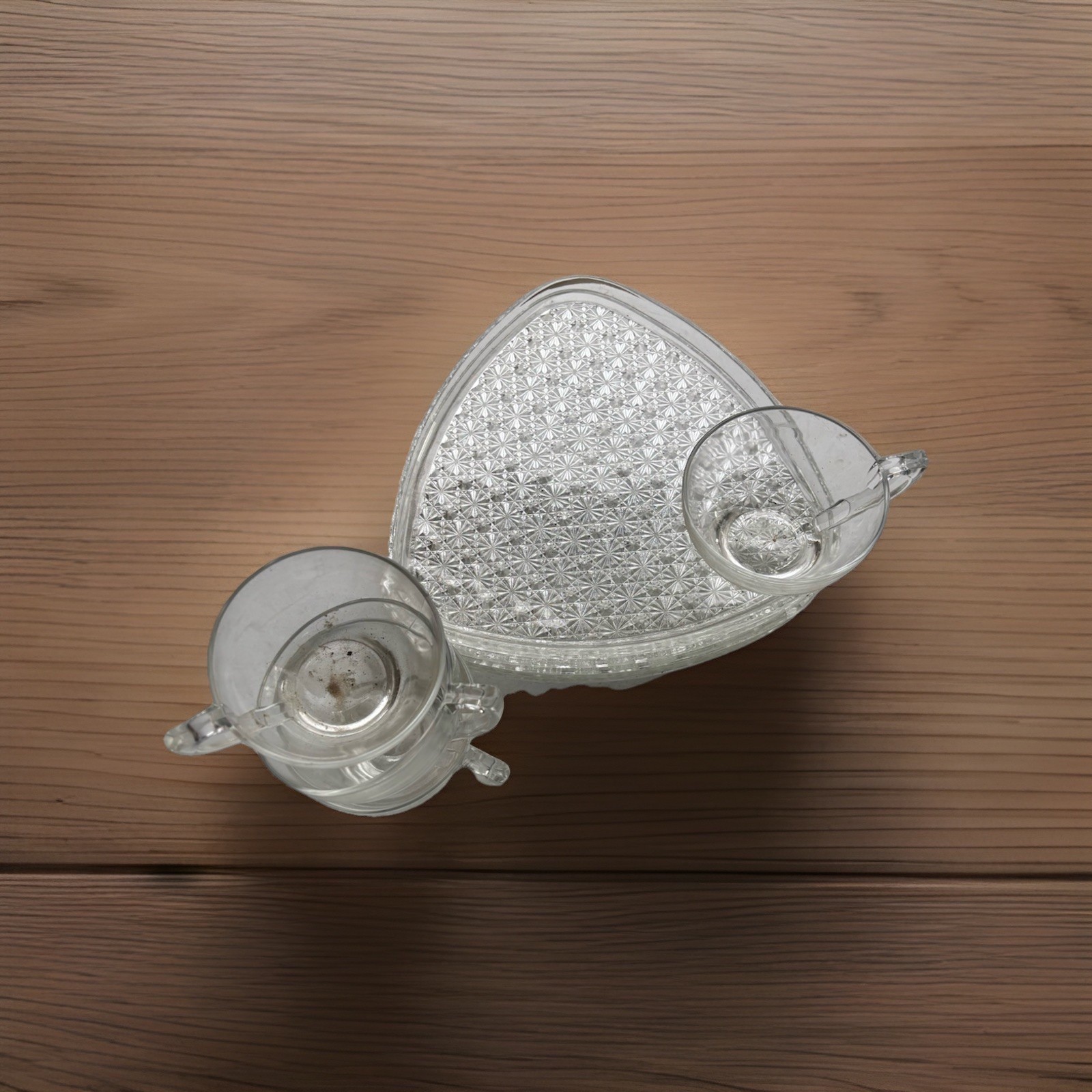 Anchor Hocking Daisy & Button/Tree Of Life Snack Sets Clear Green