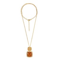 Cavill Baltischer Cognac Bernstein Halskette 3,5Ct Silber Vergoldet