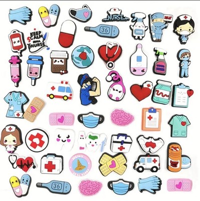 2x Nurse Doctor Croc Charms Medical Jibbitz for Shoes Cute