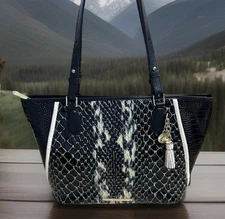 Brahmin Med. Asher Black Carlisle  Leather Bag MSRP $385.00